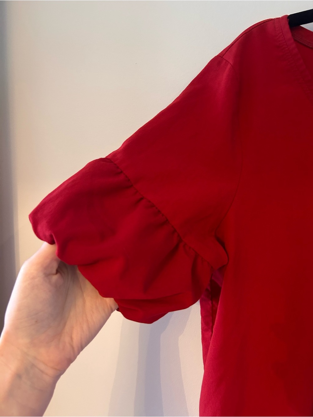 Zara Red Scoop Neck Ruffle Sleeve Top - Picture 4 of 5